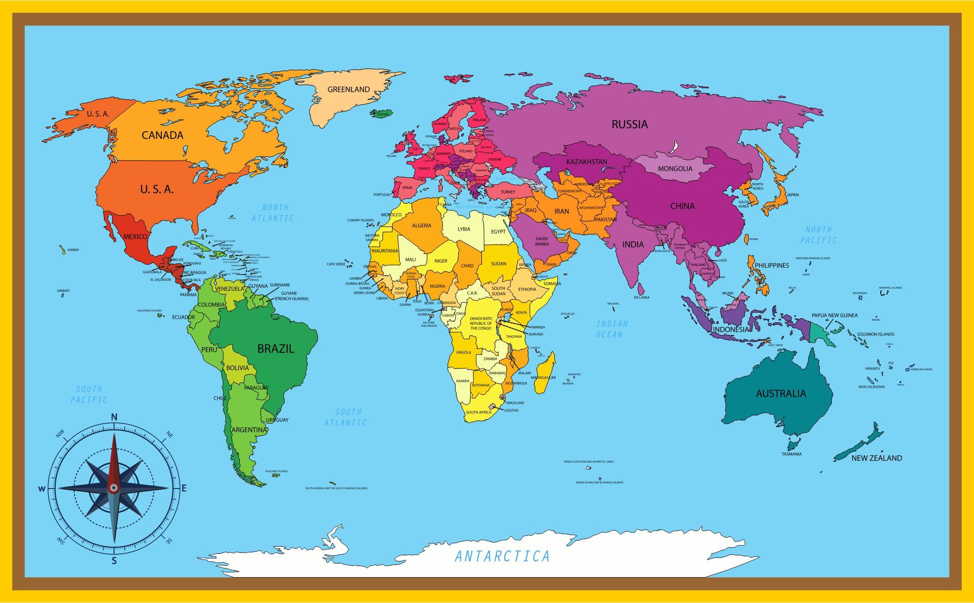 Large World Map - 10 Free PDF Printables | Printablee | World map ...