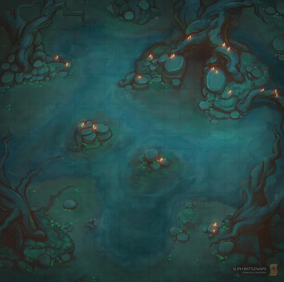 Swamp Lair [19x19] : battlemaps Fantasy Battle, Fantasy Map, Medieval ...