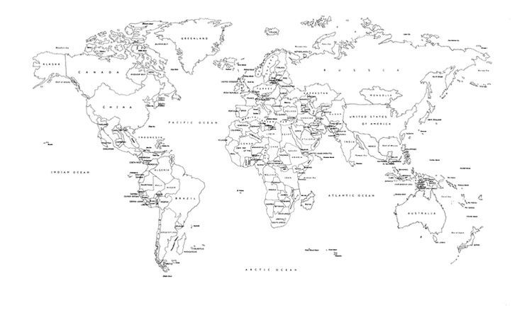 free printable world maps - a4 size world map outline world map outline ...