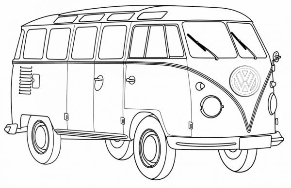 VW Bus Coloring Pages Printable PDF - Coloringfolder.com | Volkswagen ...