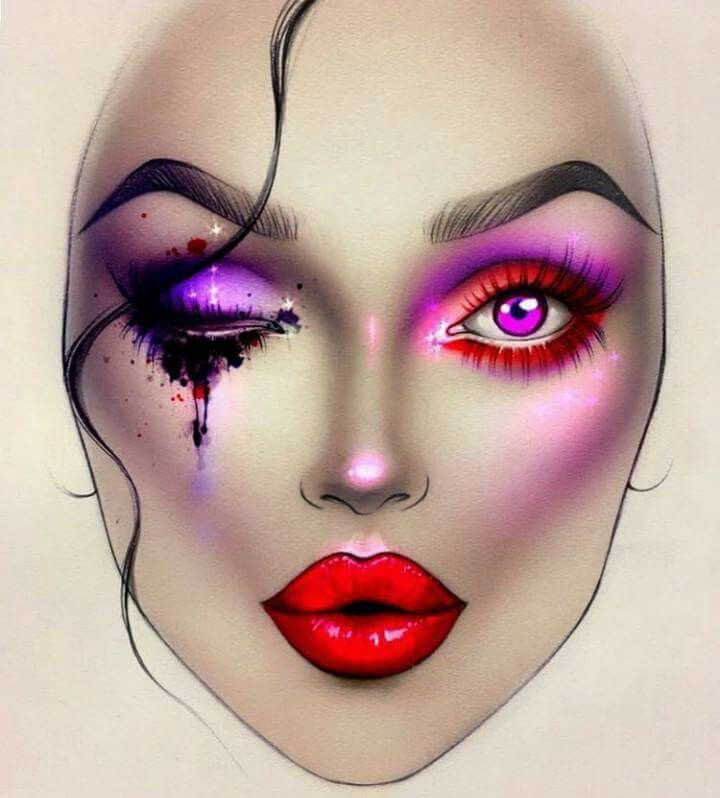 Pin by °•☆ 𝓜𝓪𝓻𝓬𝓮𝓵𝓵𝓪 ☆•° on 2.Face makeup face painting | Makeup charts ...