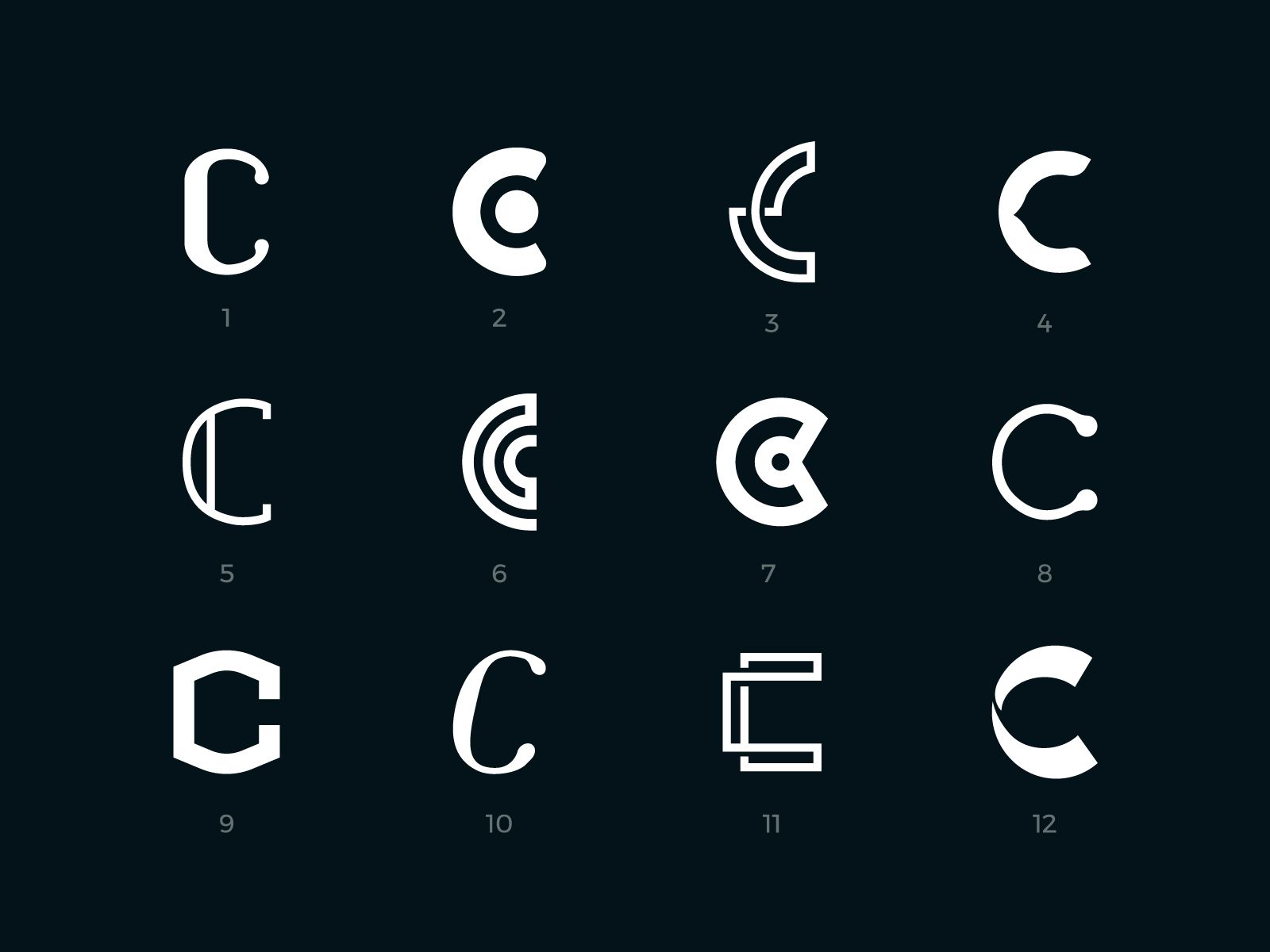 Letter C logo exploration set | Typographic logo design, Lettering ...