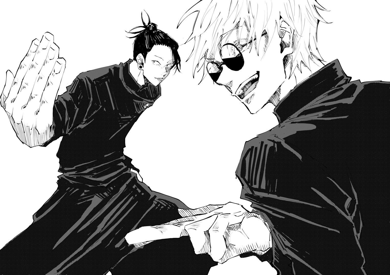 Jujutsu Kaisen Suguru Geto Satoru Gojo Glasses White Hair Anime Anime ...