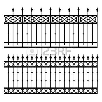 Black and white wrought iron modular railings and fences | Fence gate ...