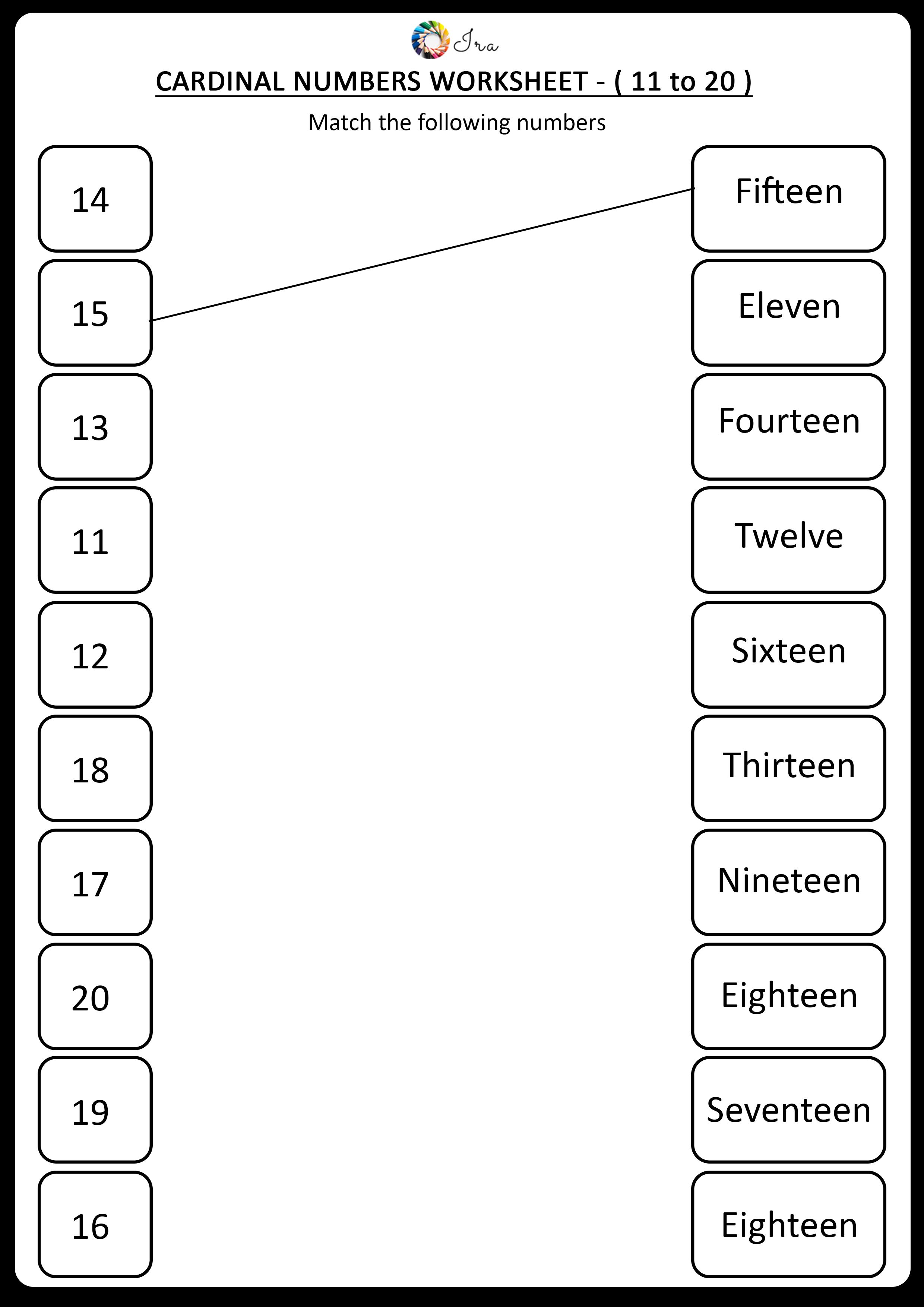 Number Names Worksheet For Ukg Class - teachcreativa.com