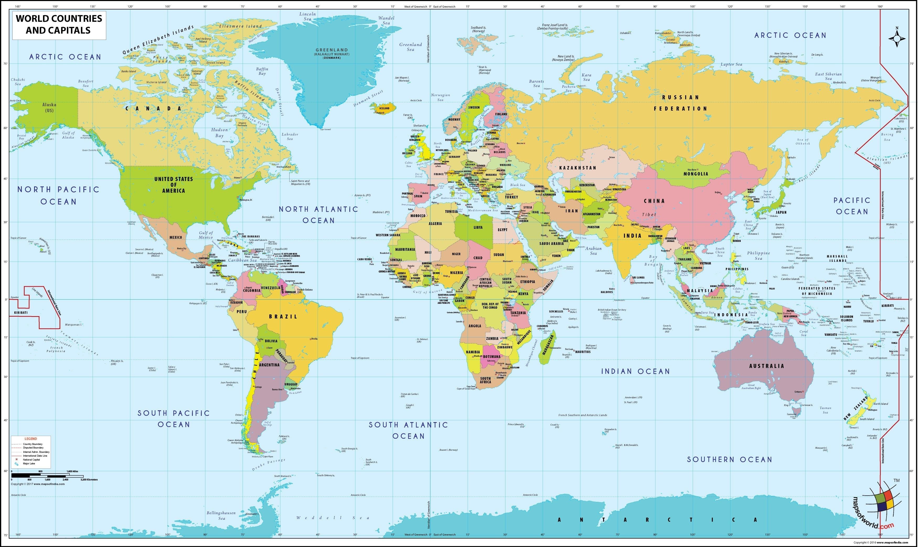 A Labeled Map Of The World Free Printable