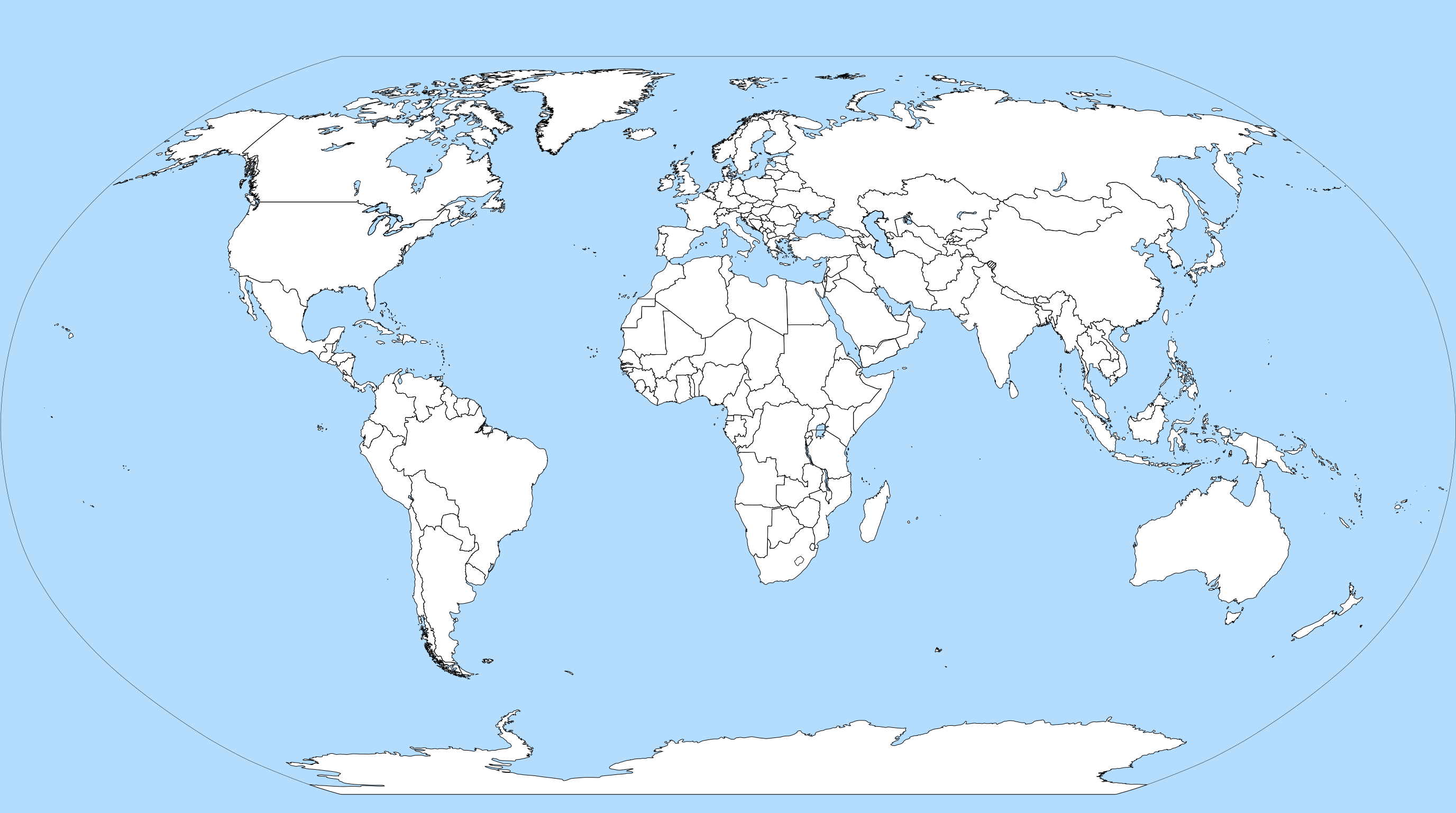 World Map No Names - Zip Code Map