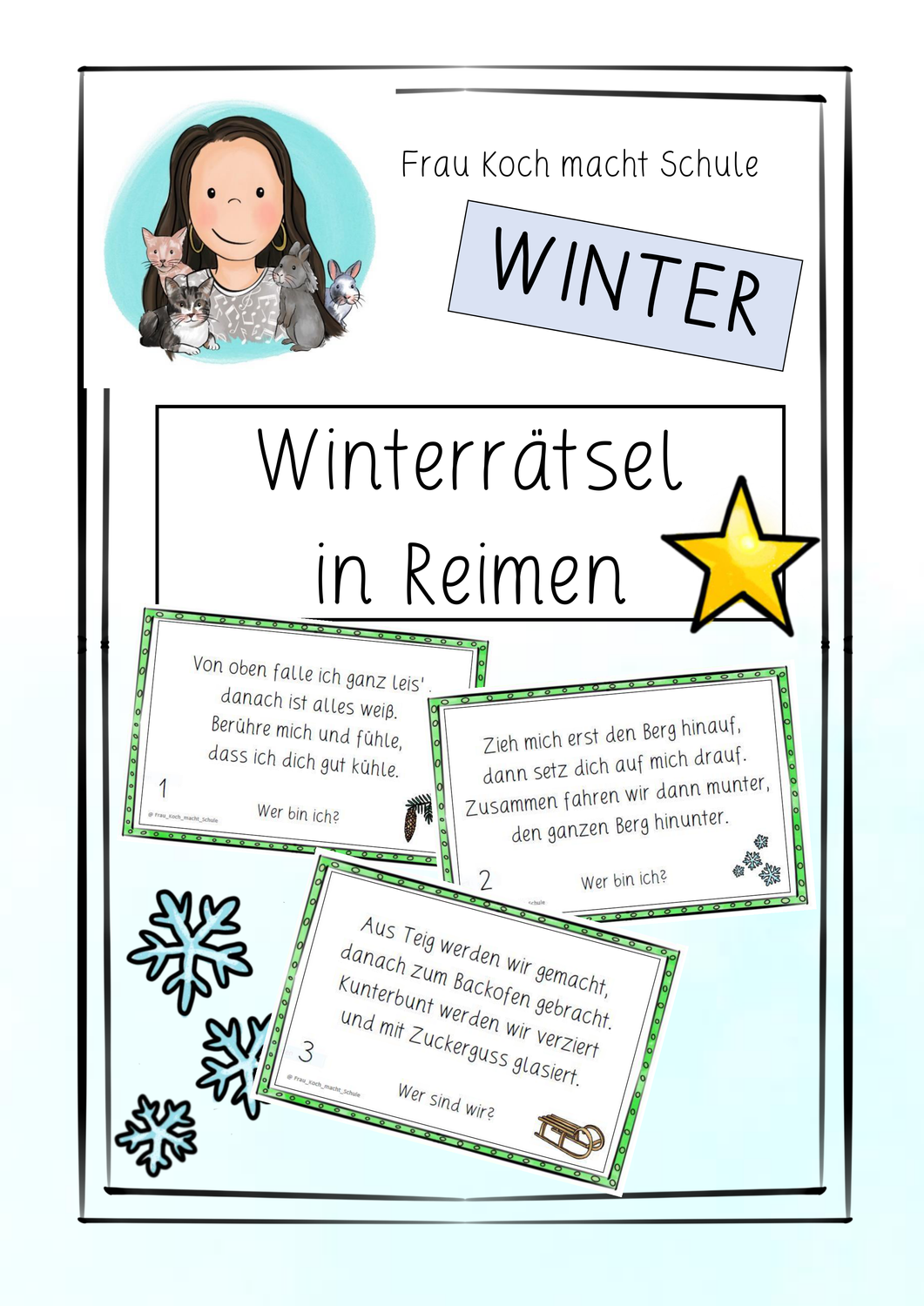 Winterrätsel in Reimen, täglicher Lese-Rate-Spaß, Adventskalender #edukilights22 – Unterrichtsmaterial in den Fächern Deutsch & Fachübergreifendes