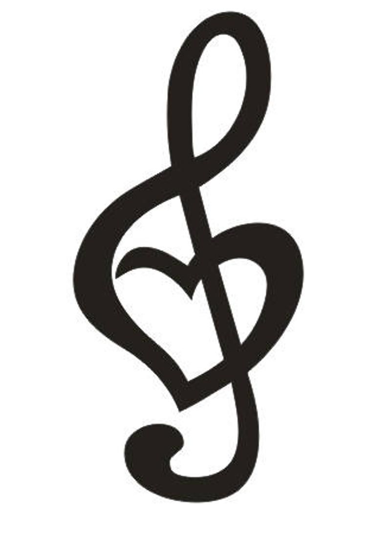 12 Wood Treble Clef & Heart Musical Music Note Wall Art | Etsy Music ...