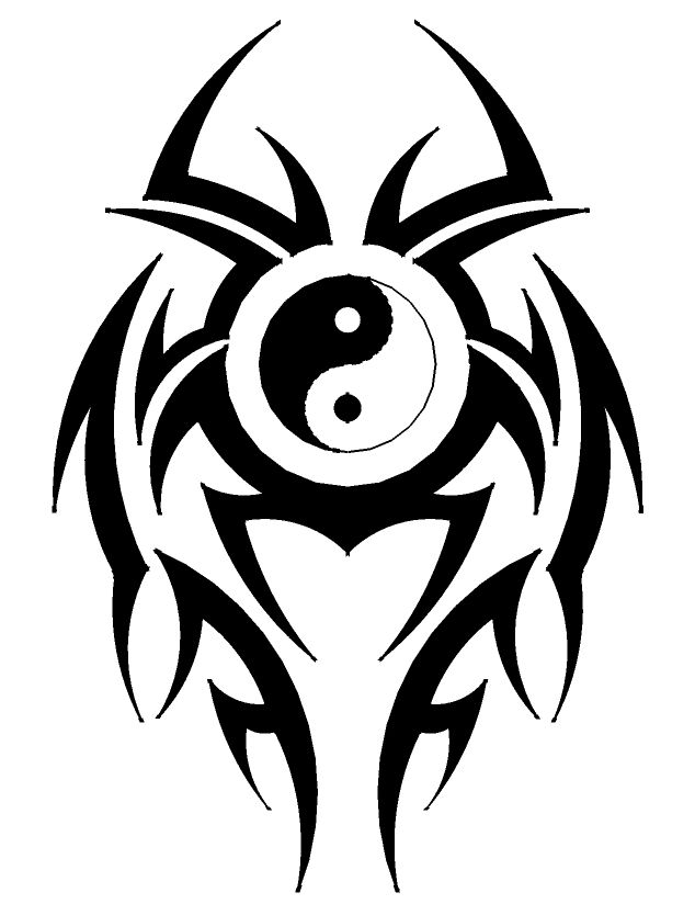 Yin Yang Tattoos : Page 43 - Cliparts.co Tribal Drawings, Tattoo Design ...