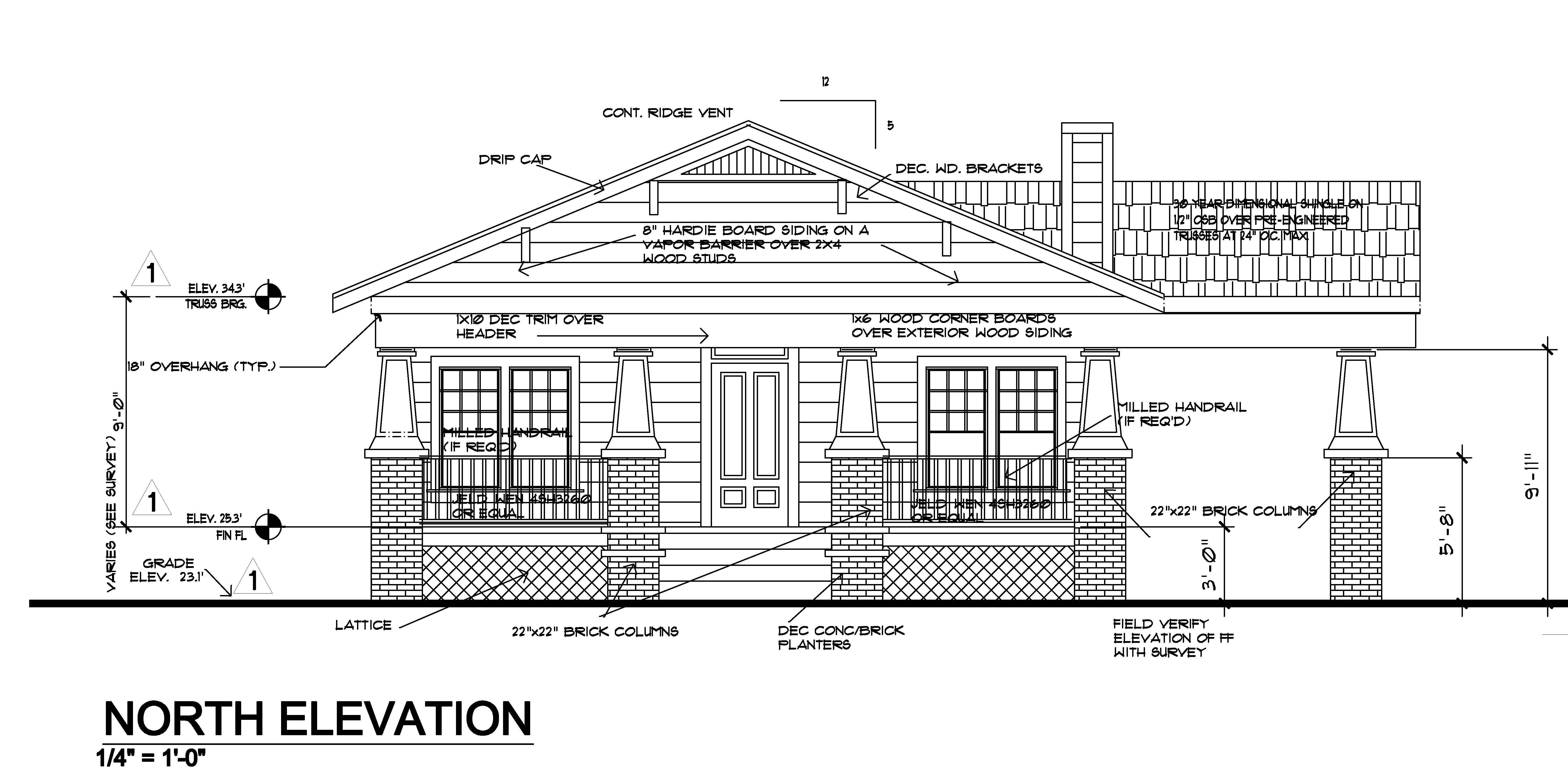 Common House Elevation Section And Floor Plan Cad Drawing Details Dwg ...