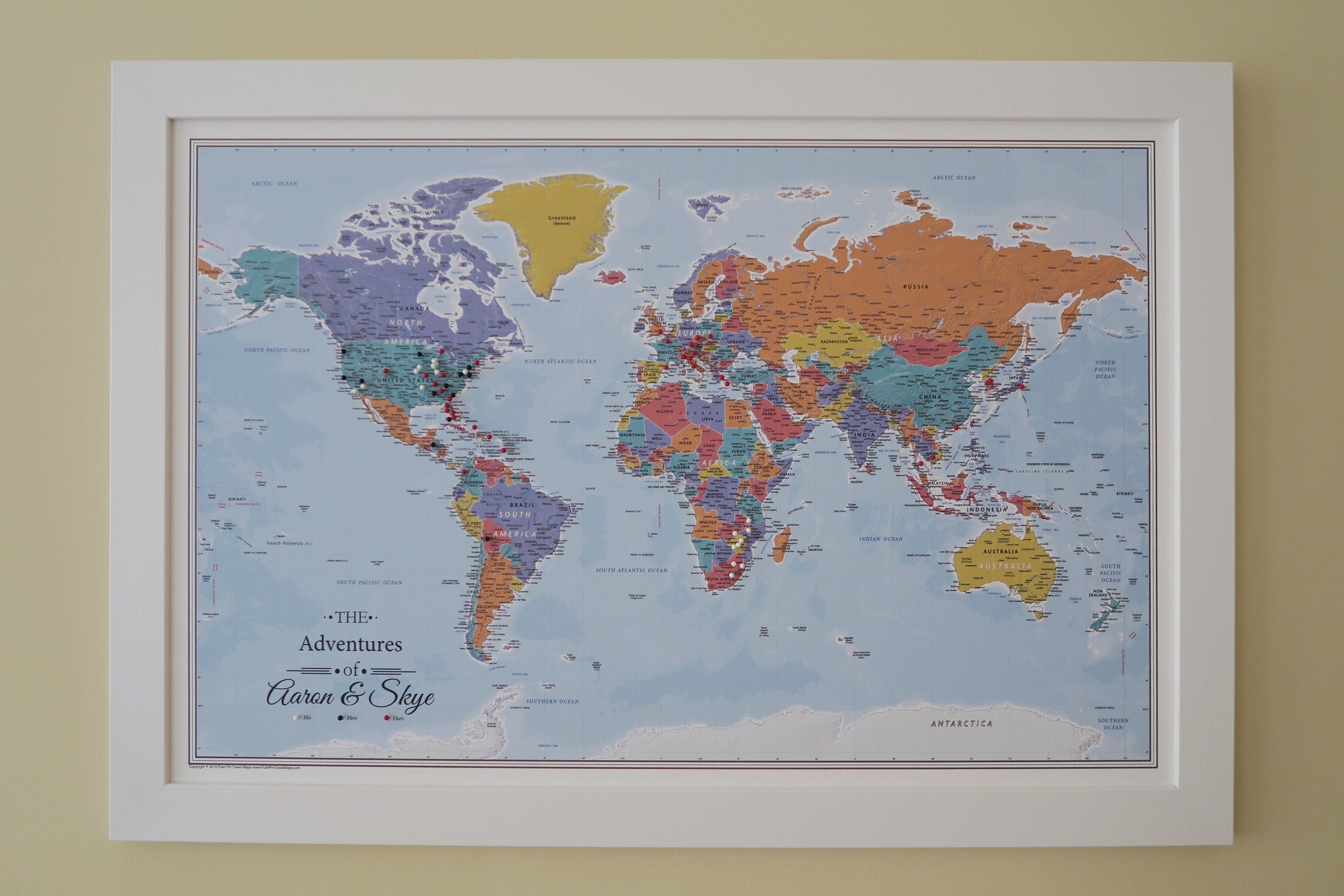 We think our Canvas Blue Oceans World map looks awesome in our Textured ...