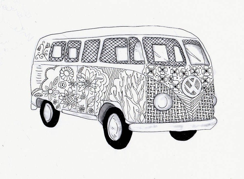 New Volkswagen Bus Coloring Page Classical Vw Bus Coloring Pages ...