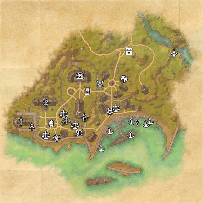 Eso Vulkhel Guard Map Map of Vulkhel Guard on Auridon in the Summerset Isles, 2E (ESO