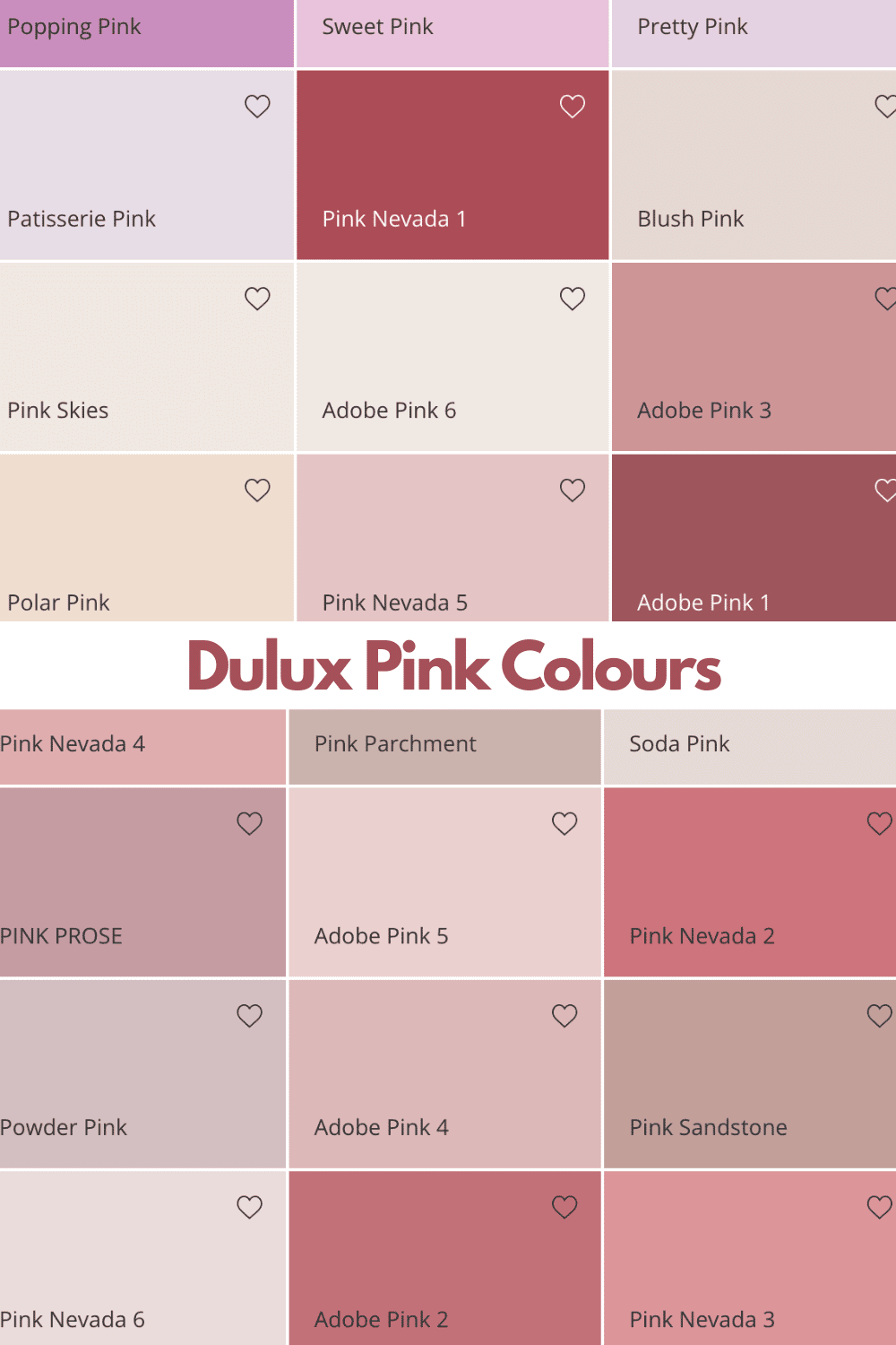 Dulux Paint Colour Chart Pink: Dulux Pink Colours - Sleek-chic Interiors