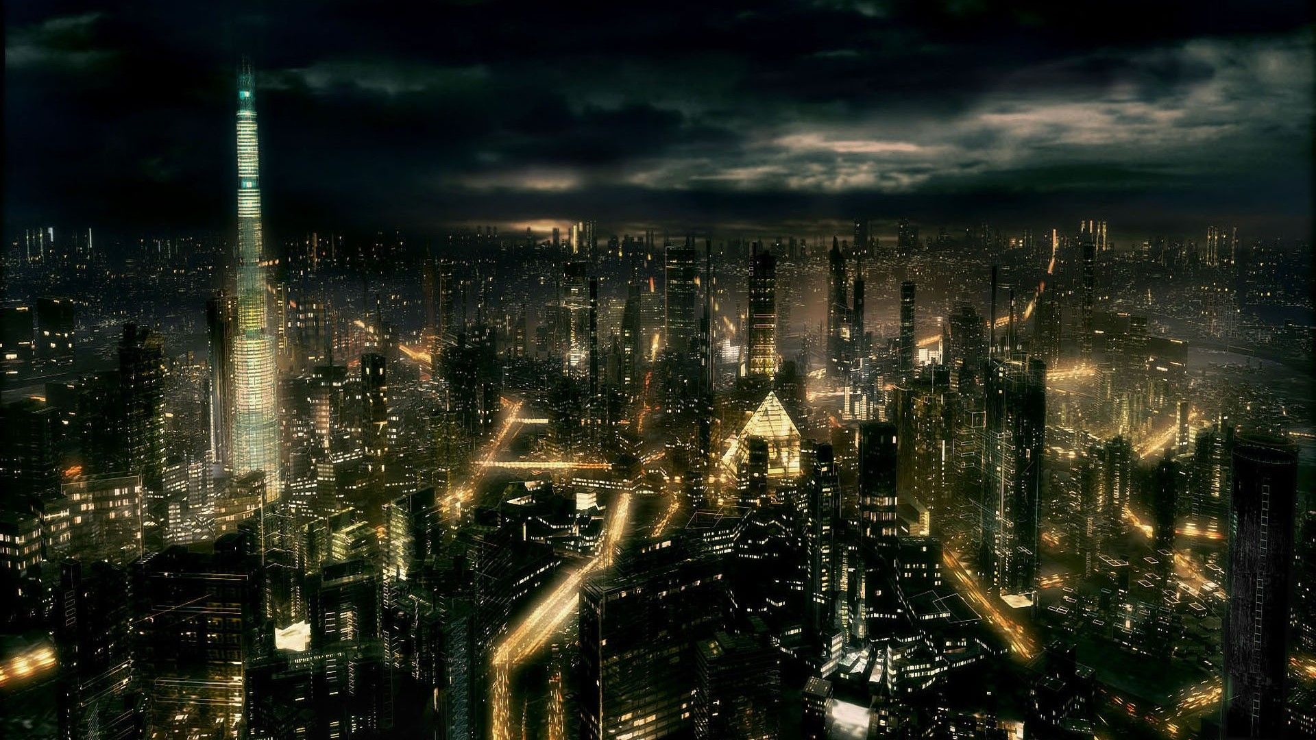 Dark city, City wallpaper, City background