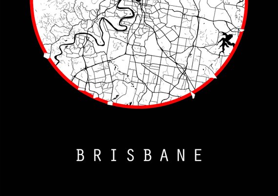 Brisbane Map, Australia Map, World Map, Maps, Black And White Map ...