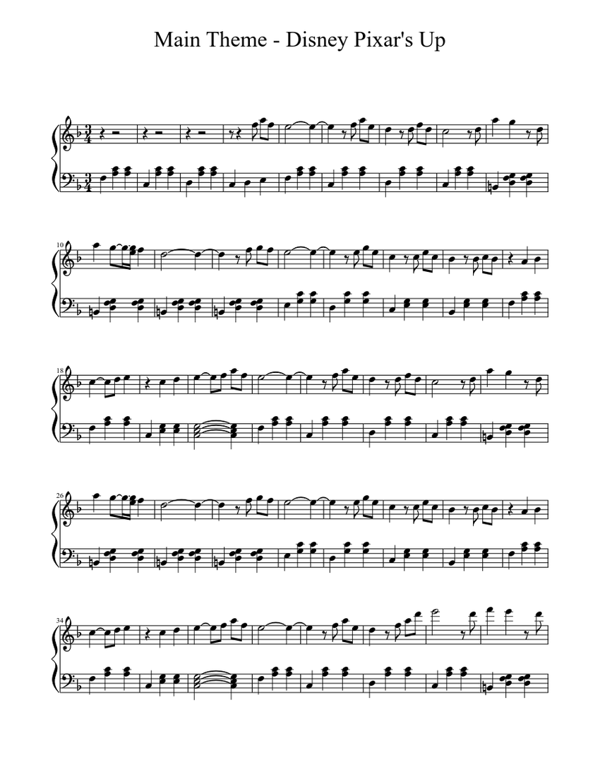 Download and print in PDF or MIDI free sheet music for Up Theme by Misc ...