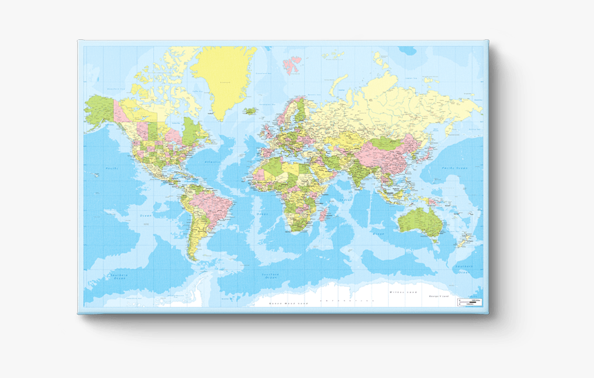 Canvasprint World Map - Large Transparent World Map, HD Png Download ...