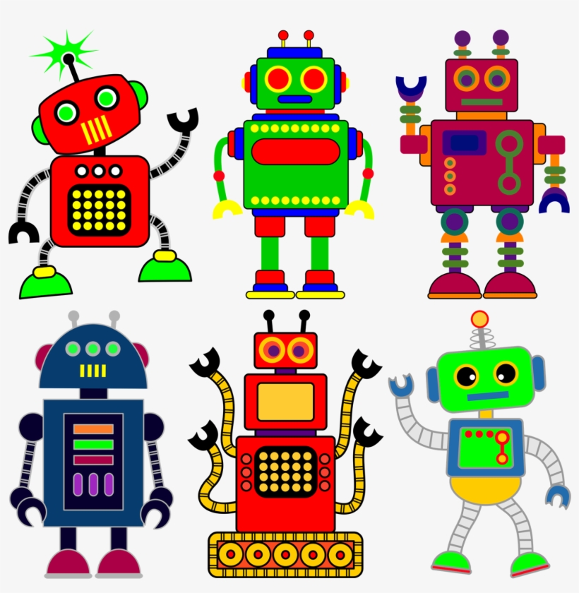 HAPPY ROBOTS Clip Art Cute Robot Clipart Downloads Robot Party, Cute ...