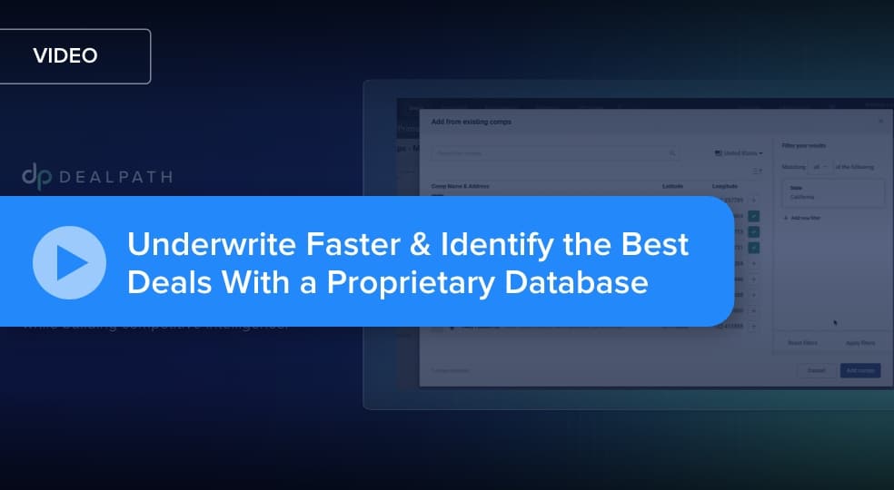 Dealpath Quick Demo: Proprietary Comparables Database