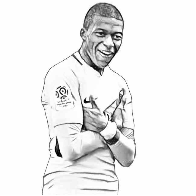 32 Desenhos para colorir de Kylian Mbappé - ColoringPagesOnly.com