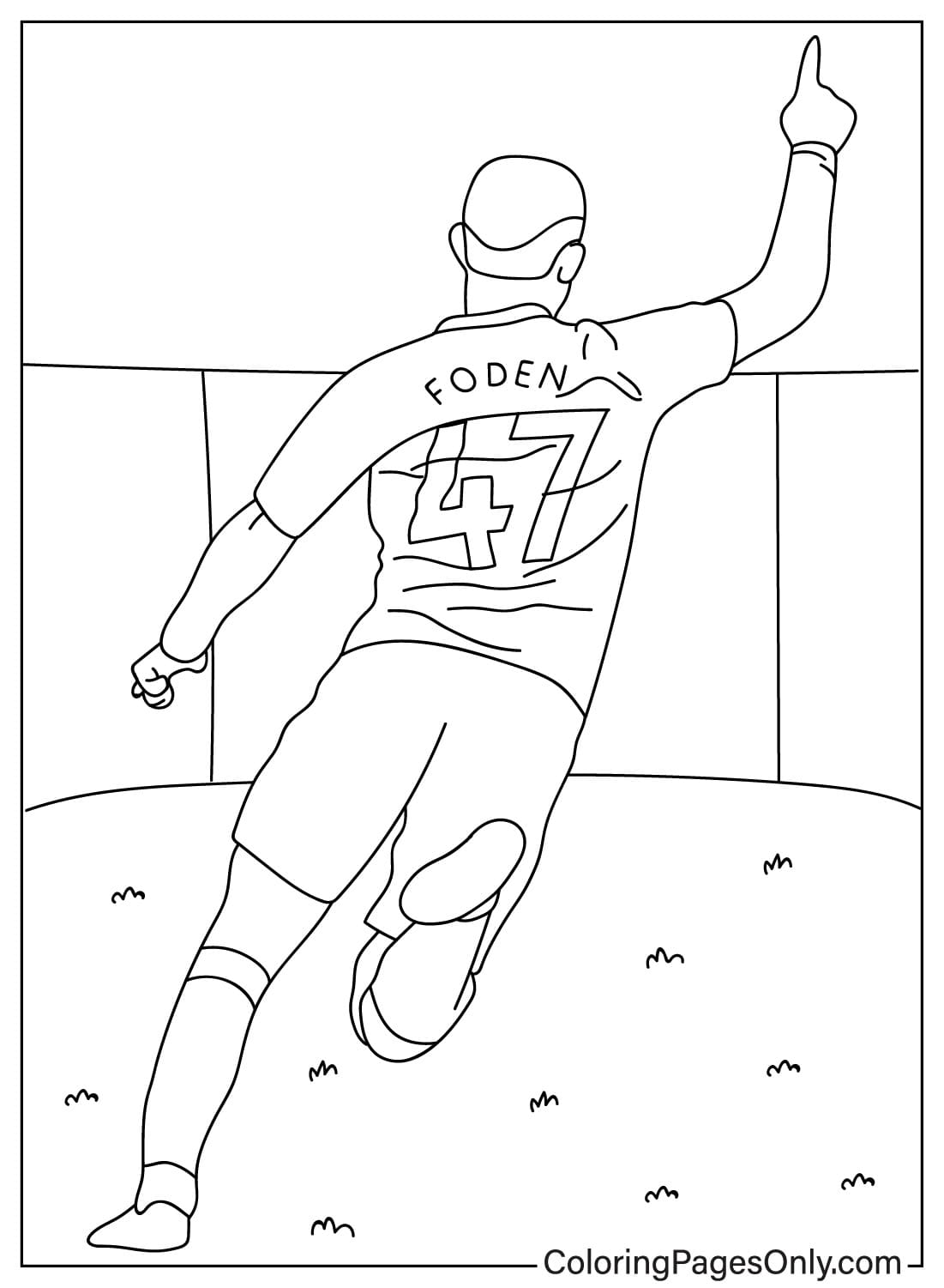 Phil Foden Goal Celebration Coloring Page - Free Printable Coloring Pages