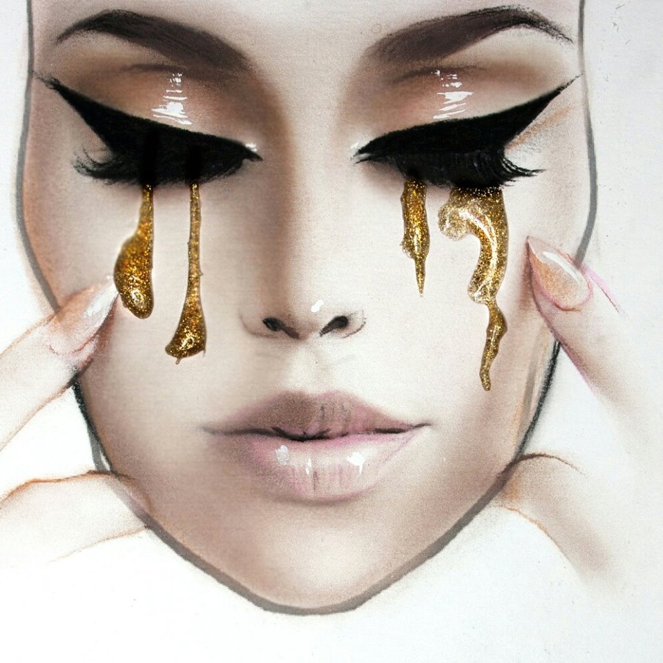 Makeup Art Drawing at PaintingValley.com | Explore collection of Makeup ...