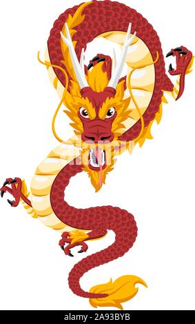 Chinese dragon. Mythological animal or Asian traditional reptile ...