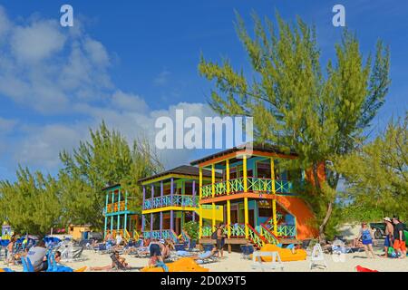 Private Beach Villa at Half Moon Cay, Little San Salvador Island, the Bahamas. Stock Photo