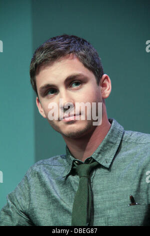 New York, NY, USA. 29th July, 2013. Logan Lerman and Alexandra Daddario attend Meet the filmmakers 'Percy Jackson and the Sea of Monsters' at The Apple Store Soho on July 29, 2013 Credit:  Rahav Segev/ZUMAPRESS.com/Alamy Live News Stock Photo