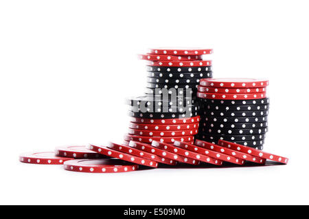 Casino chips isolated on white Stock Photo