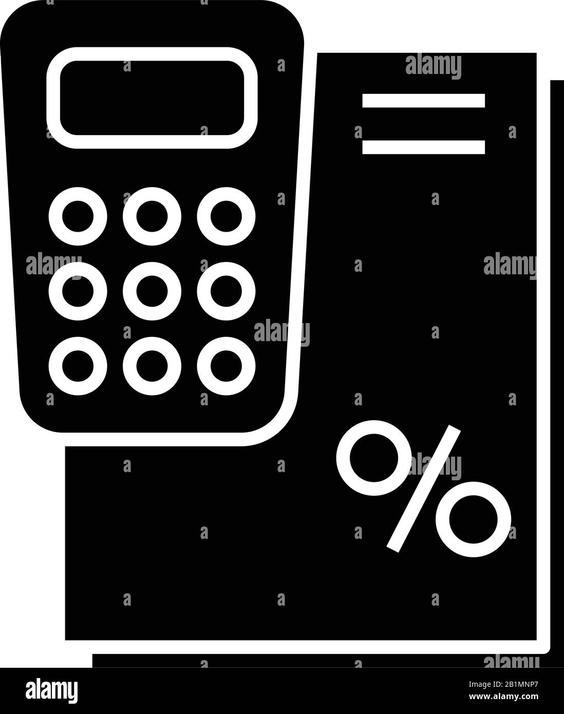 Calculation sheets black icon, concept illustration, vector flat symbol, glyph sign. Stock Vector