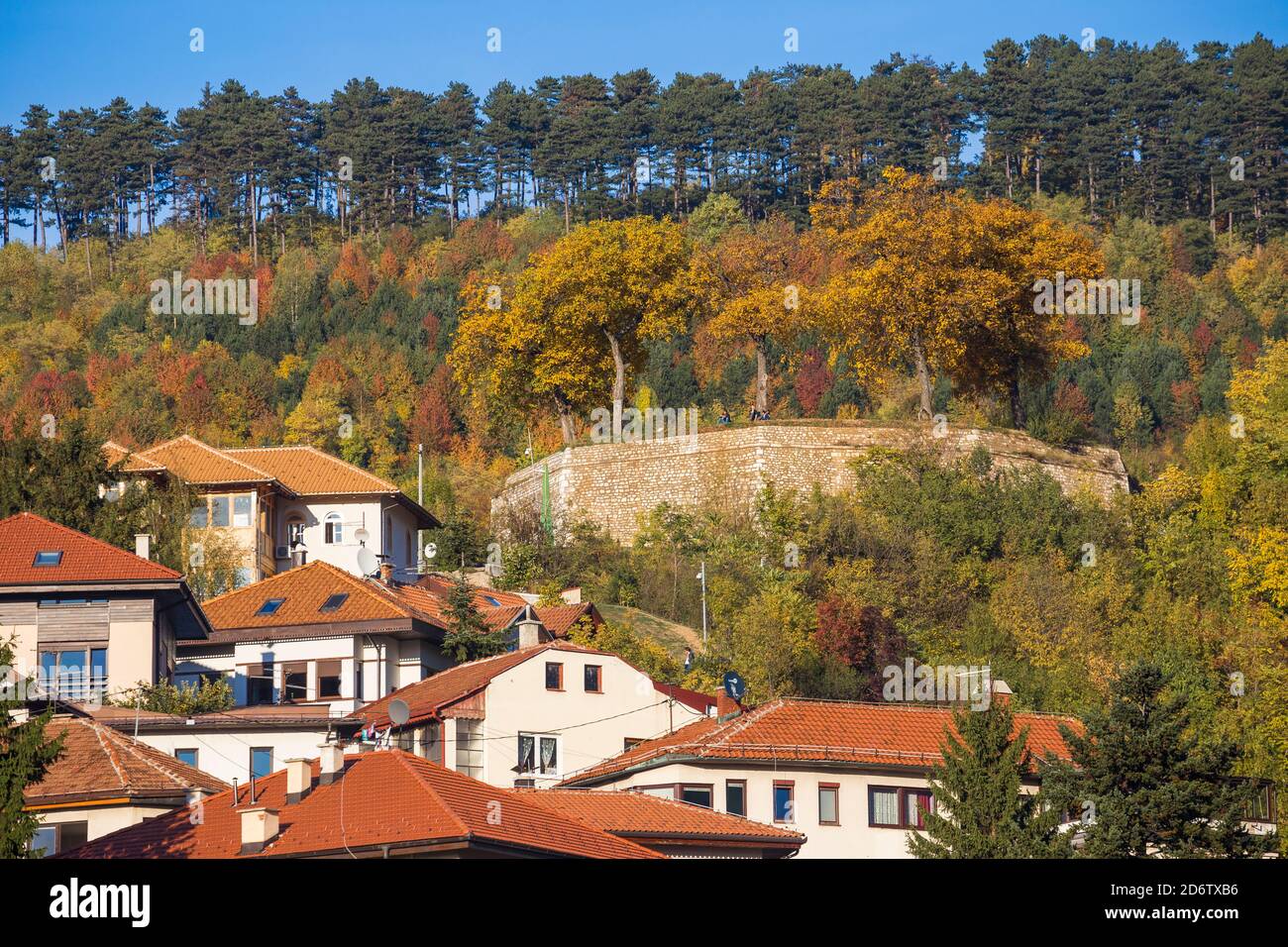 Bosnia and Herzegovina, Sarajevo, View looking towards Zuta Tabija viewpoint Stock Photo