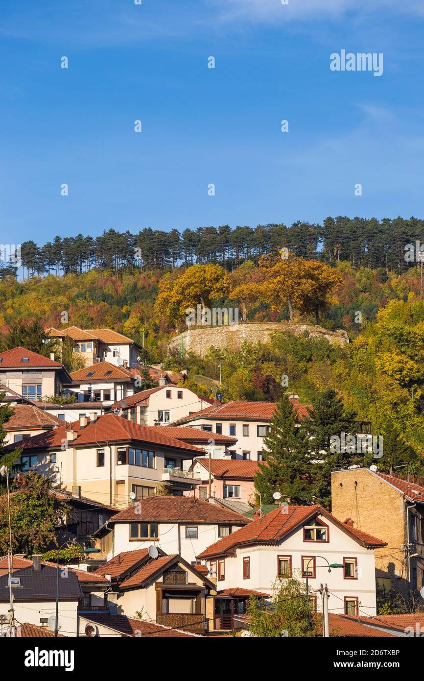 Bosnia and Herzegovina, Sarajevo, View looking towards Zuta Tabija viewpoint Stock Photo