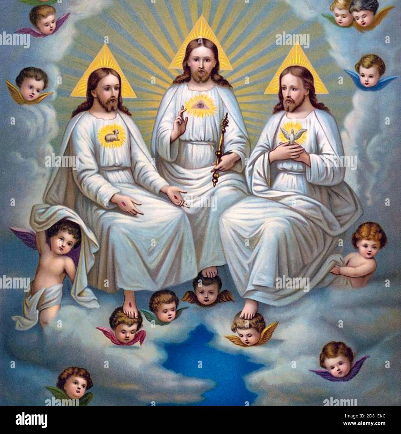 THE HOLY TRINITY by German artist Fridolin Leiber (1853-1912) Stock Photo