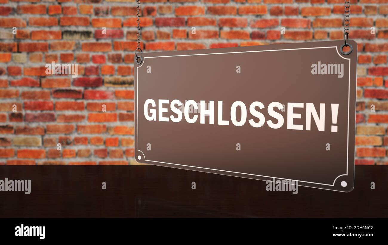 Sign Geschlossen Stock Photo