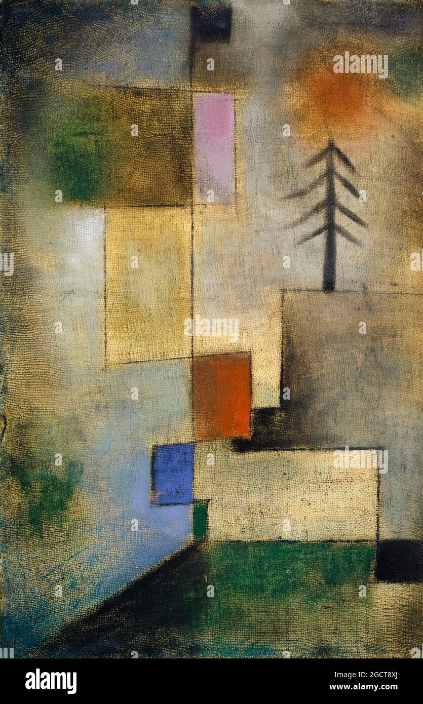 Paul Klee, Small Picture of Fir Trees, abstract painting, 1922 Stock Photo