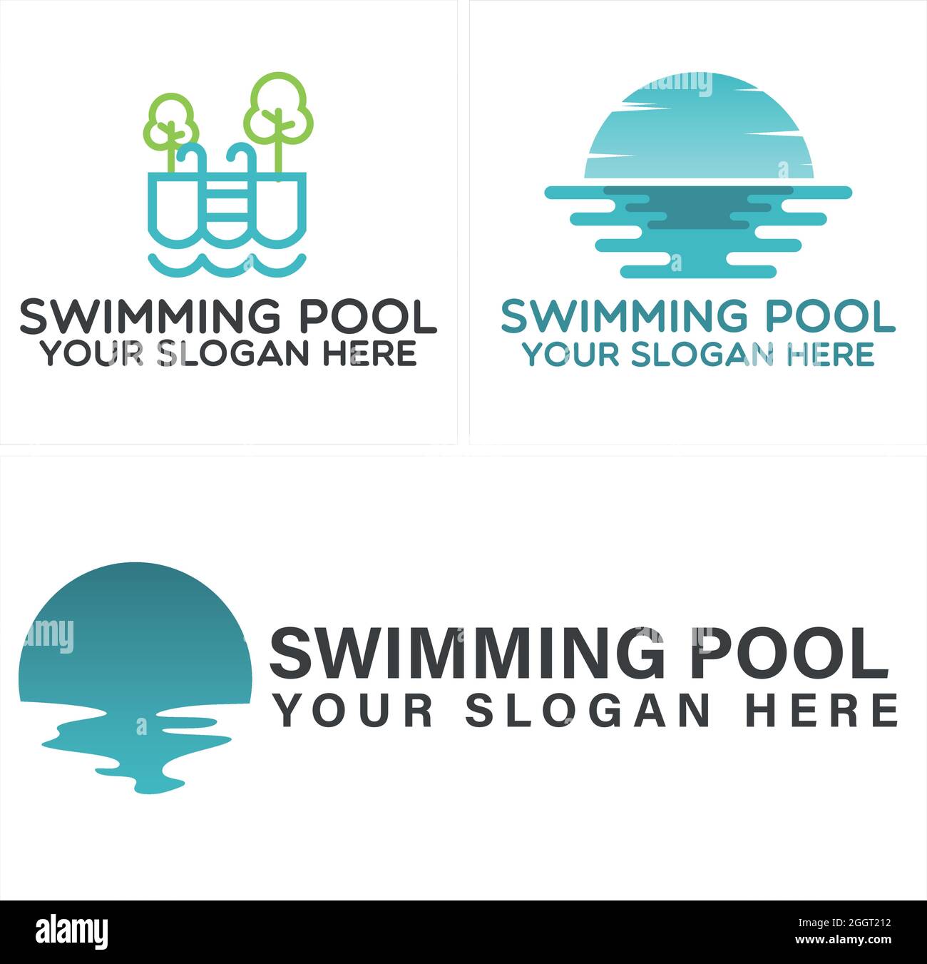 Games recreational swimming pool logo design Stock Vector