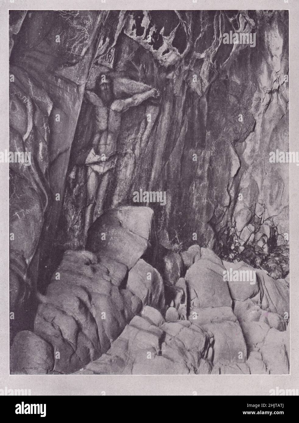 Picture Cave, Davarr, Campbeltown. Argyllshire (1913) Stock Photo