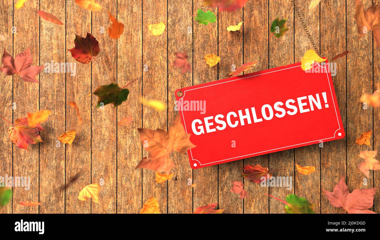 Sign Geschlossen Stock Photo