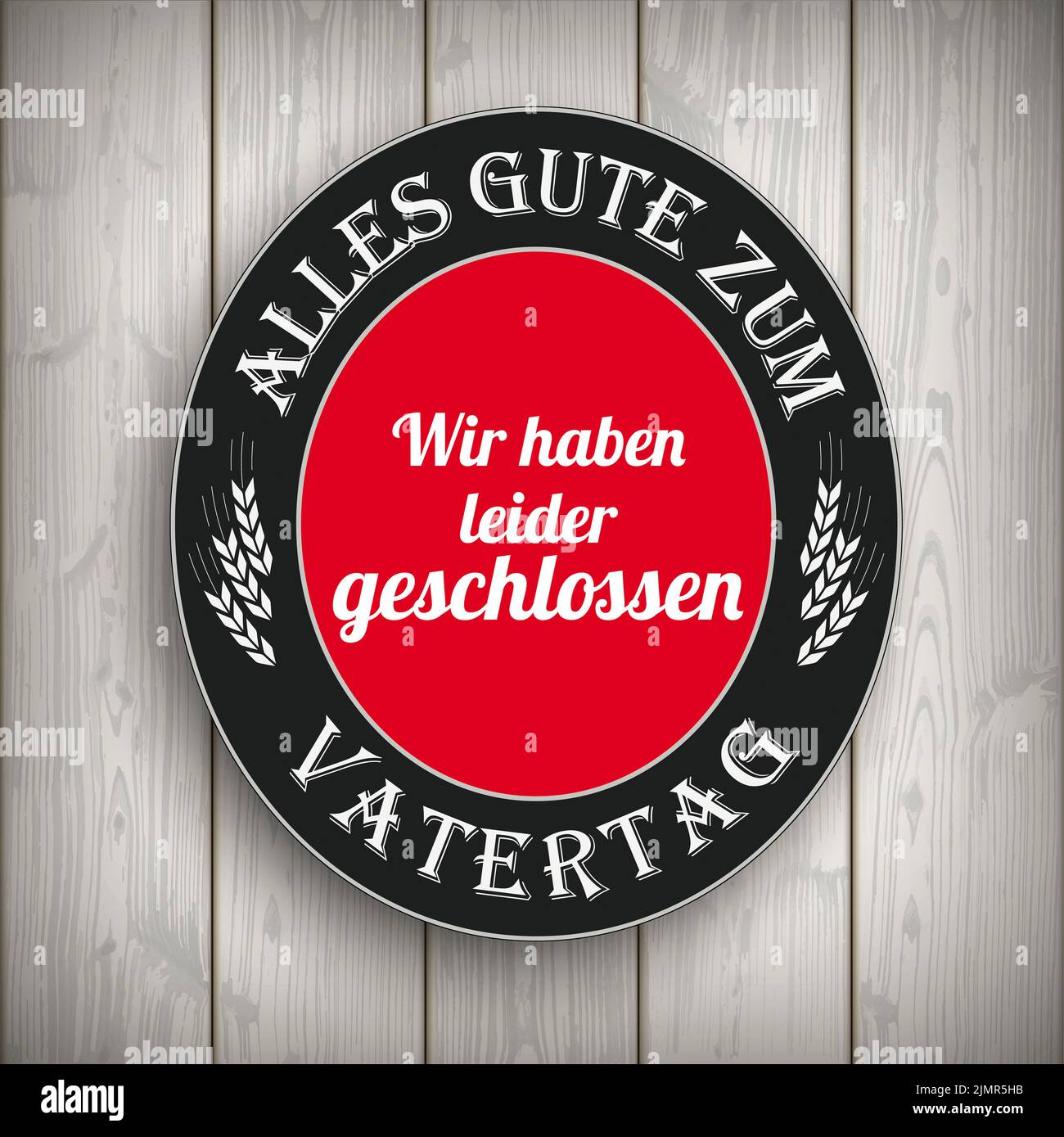 Sign Wooden Background Vatertag Geschlossen Stock Photo