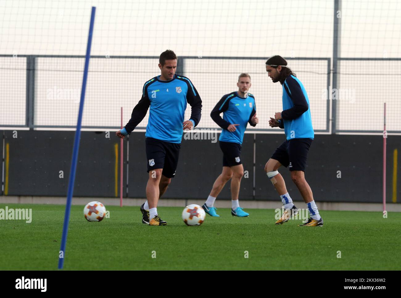 01.11.2017., Rijeka, Croatia - Training of HNK Rijeka ahead of UEFA Europa League match against Austria Wien. Mario Gavranovic, Leonard Zuta. Photo: Goran Kovacic/PIXSELL Stock Photo