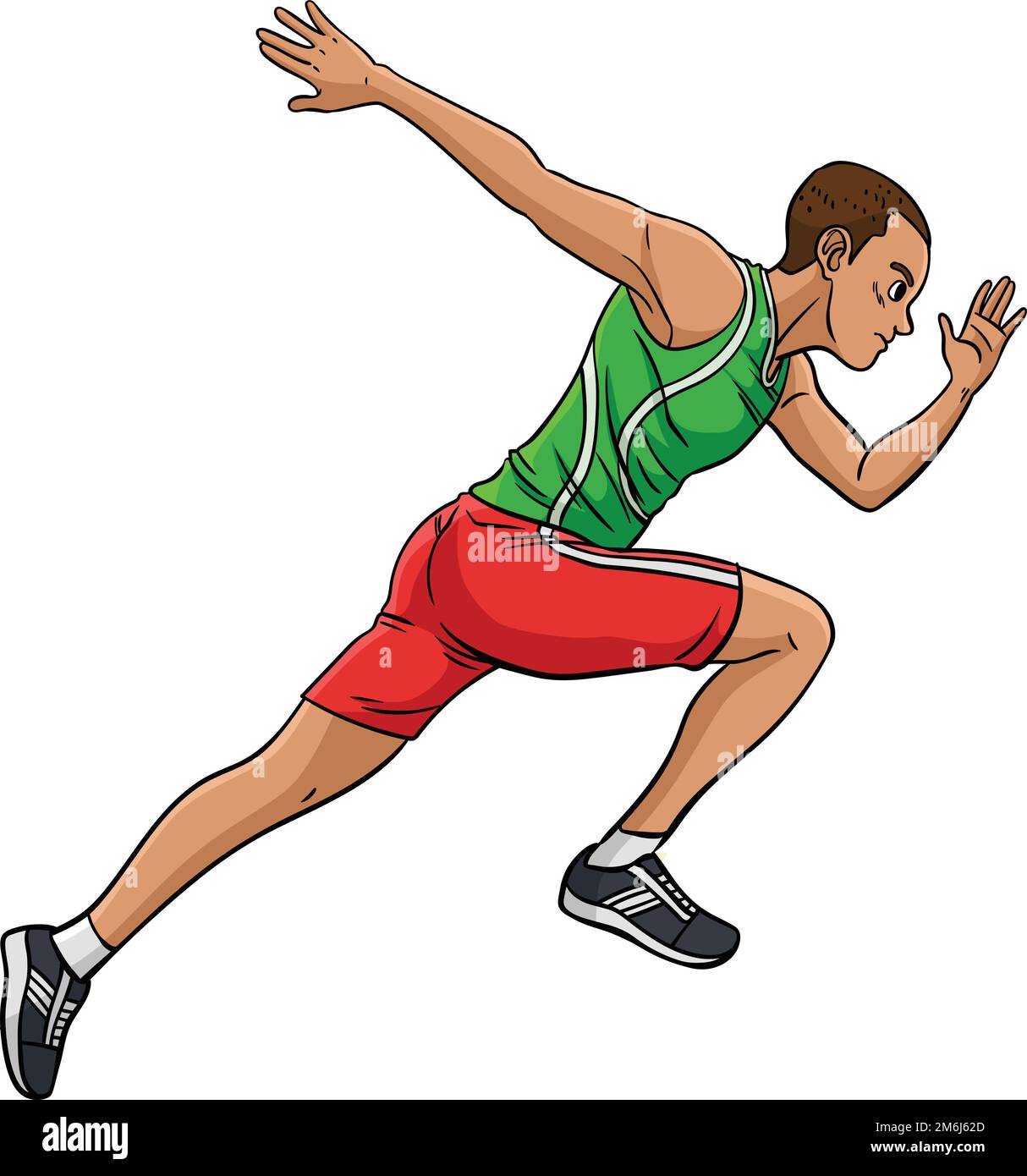 Sprinting Sports Cartoon Colored Clipart Stock Vector