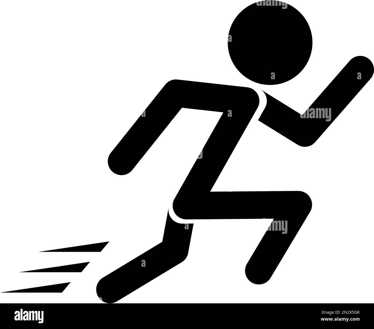 Full speed running person silhouette icon. Editable vector. Stock Vector