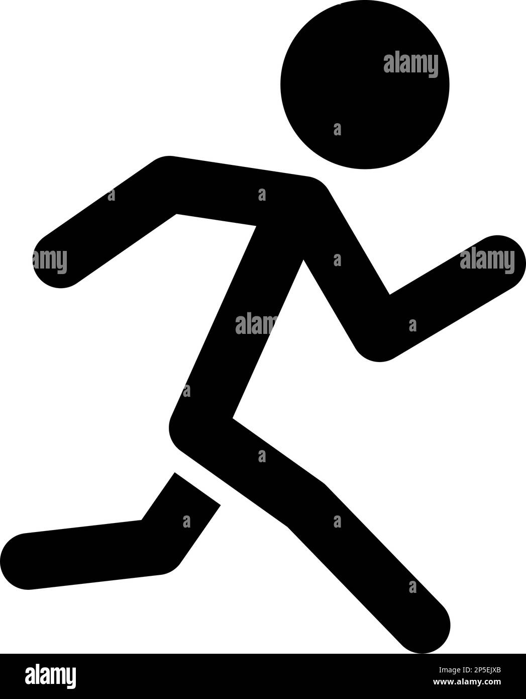 Running person silhouette icon. Competition. Editable vector. Stock Vector