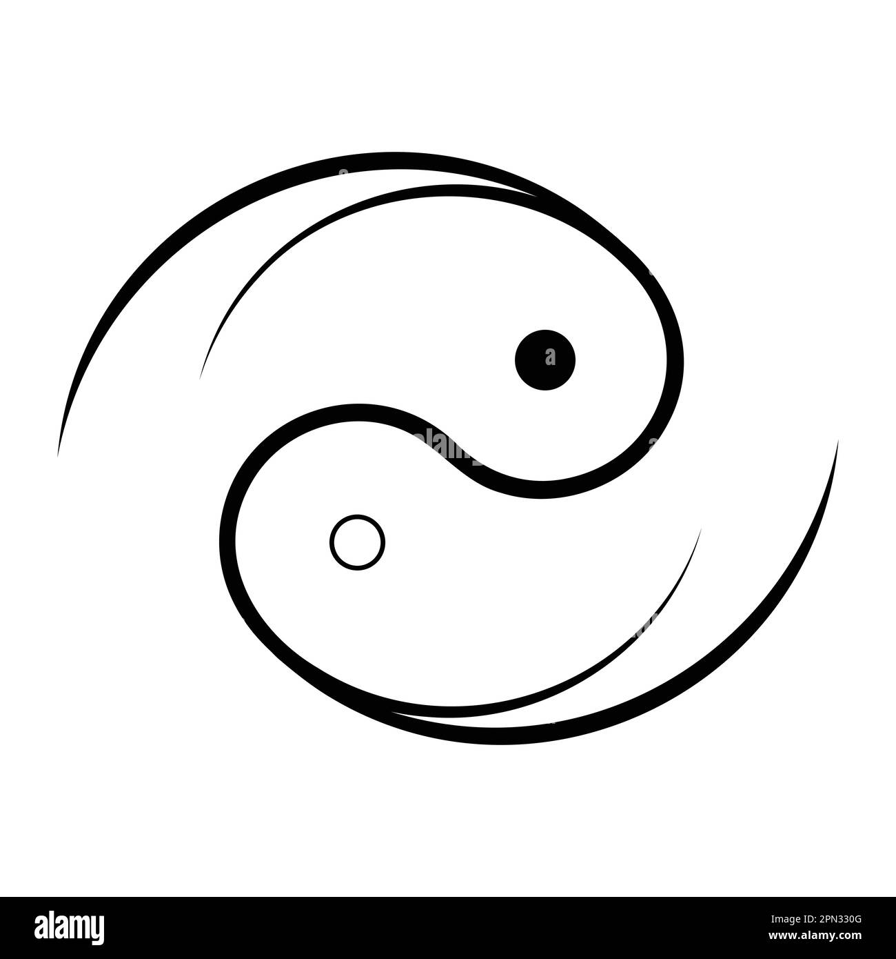 Yin Yang symbol vector icon design. Flat icon Stock Vector Image & Art ...