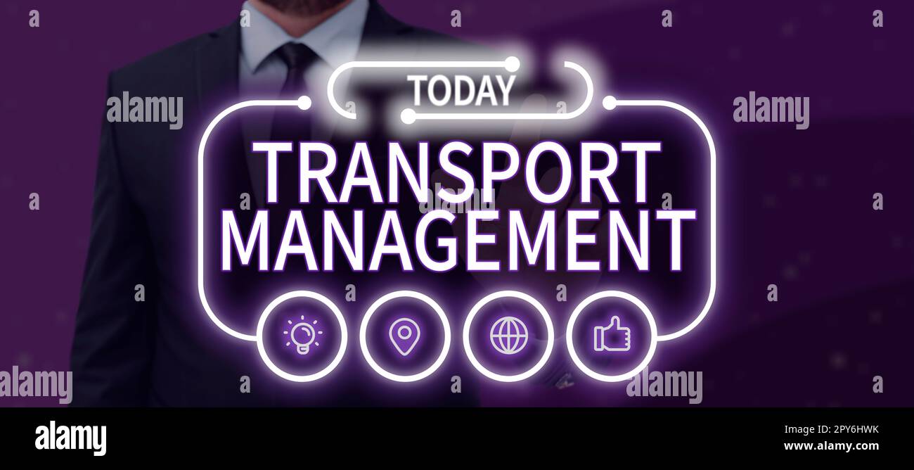 Text showing inspiration Transport Management. Word for managing aspect of vehicle maintenance and operations Stock Photo