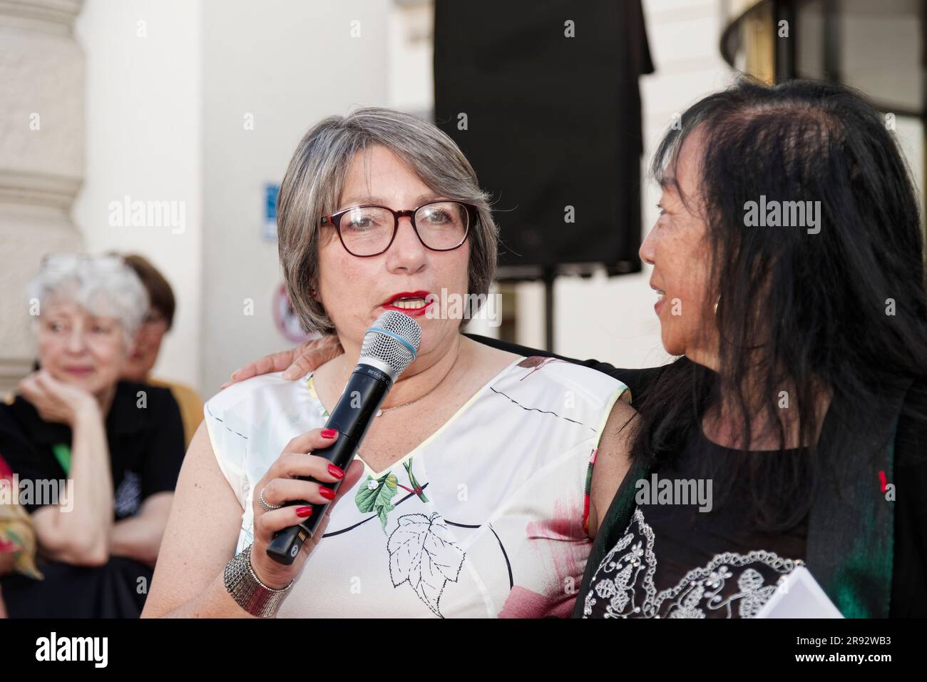 Aix-Les-Bains, 2023.6th June, 2023. Valerie Thuillier & Mei Chen Chalais attend the French Film and Gastronomy Festival in Aix-Les-Bains, France Stock Photo