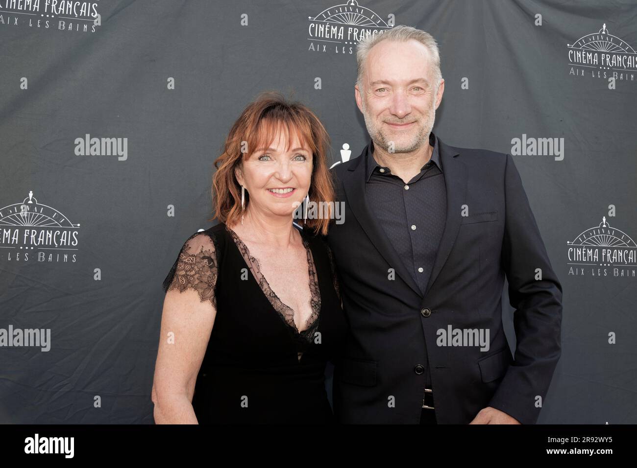 Aix-Les-Bains, 2023.6th June, 2023 Catherine AITIS of the Leo-Pol Restaurant, her husband attend the French Film and Gastronomy Festival Stock Photo